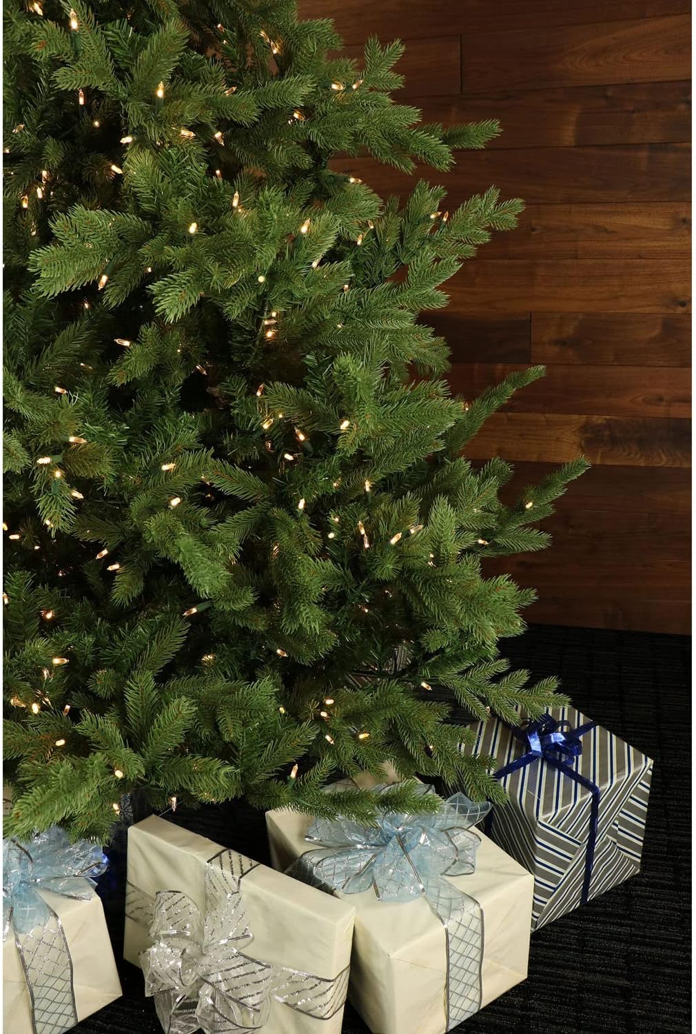 Fraser Hill Farm 7.5-Ft. Foxtail Pine Artificial Christmas Tree with White Incandescent Smart