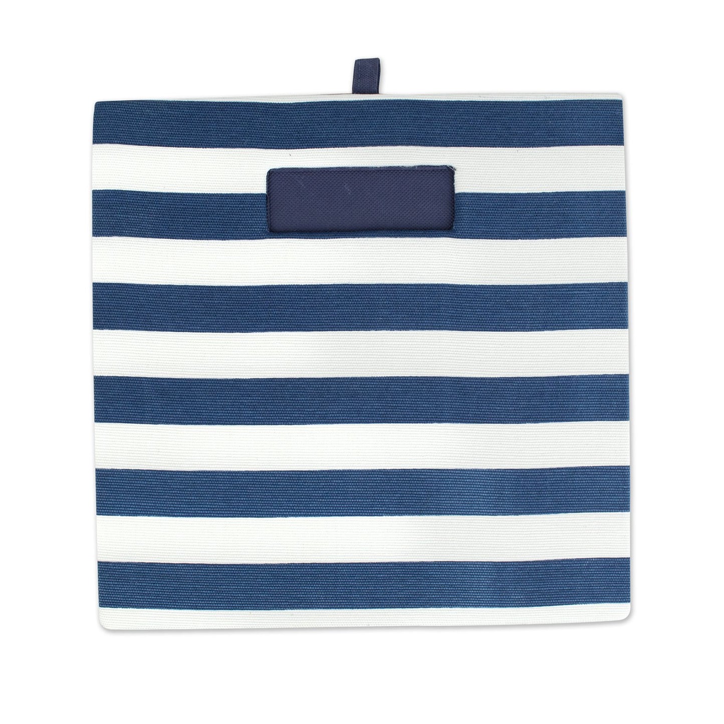 DII Polyester Cube Storage Collection Hard Sided Collapsible, 11x11x11, Nautical Blue
