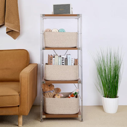 Large Storage Baskets for Shelves, Closet Organizers Bins for Clothes Blanket Towels, Baby Nursery