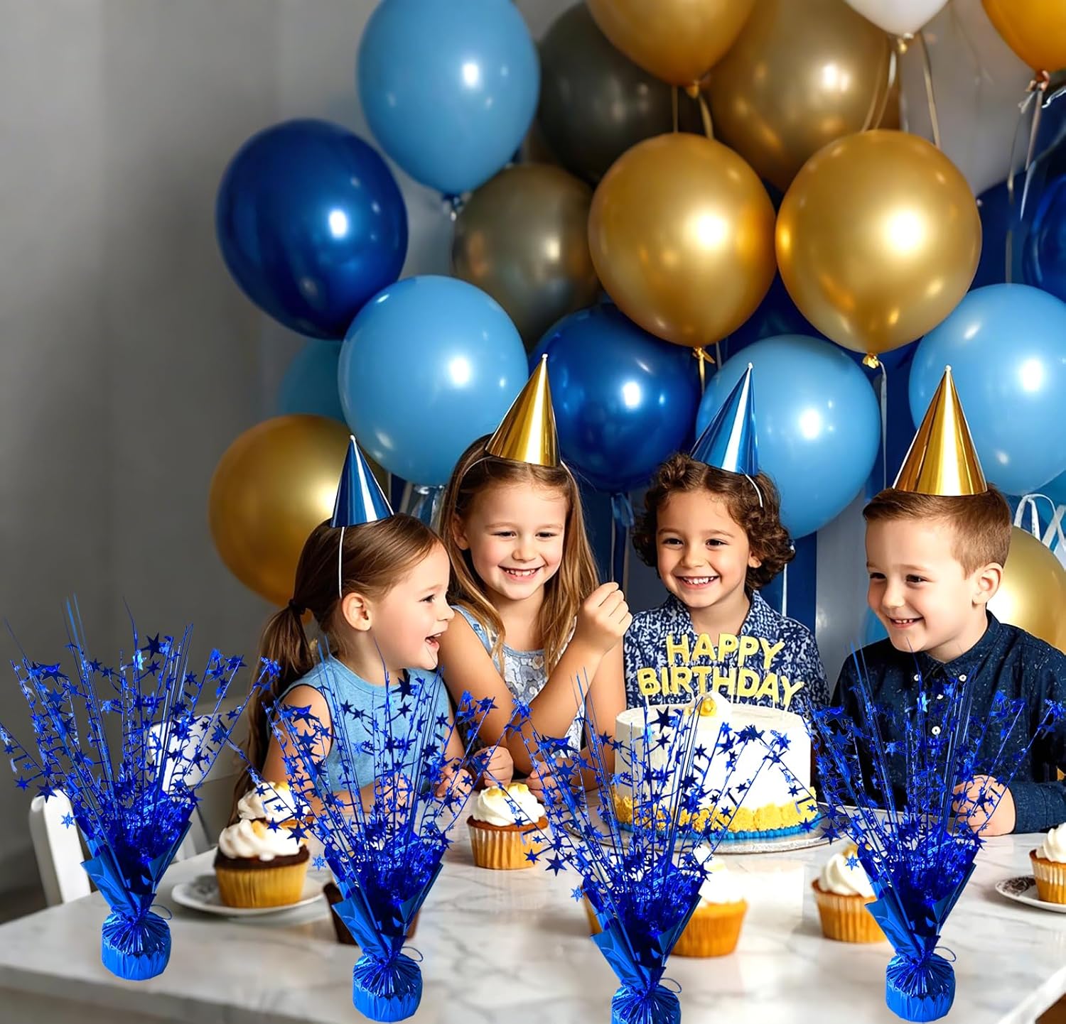 12 Pack Metallic Foil Spray Centerpiece Star Table Decoration Burst Table Centerpieces for Birthday