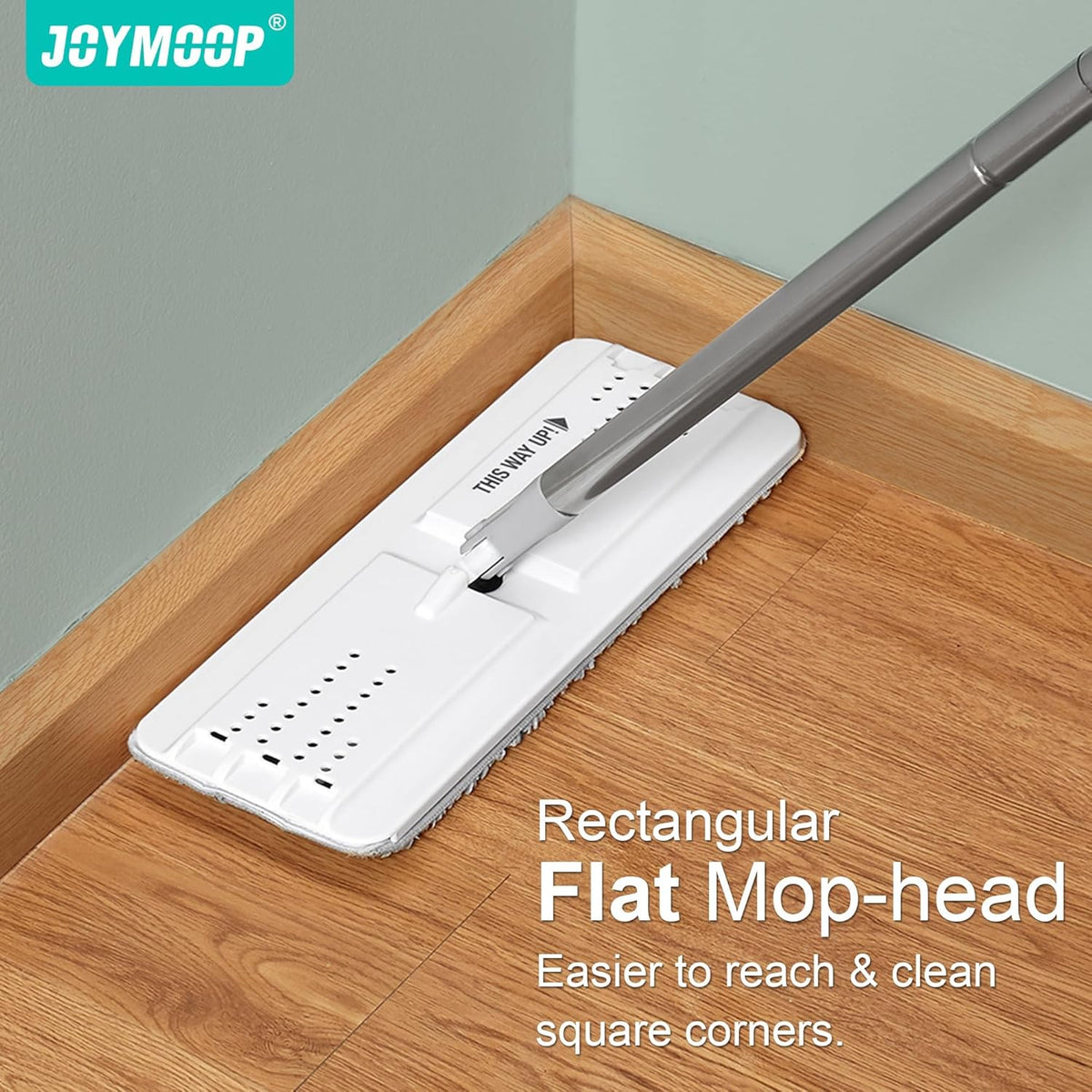 JOYMOOP Easy Clean and Self-Squeezing Microfiber Flat Mop and Bucket System, Mops for Floor