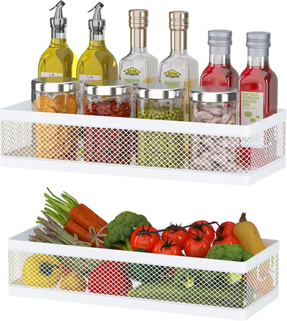 PUSDON Hanging Storage Baskets Organizer Wall Mount, Metal Wire Storage Bin Rack for Kitchen