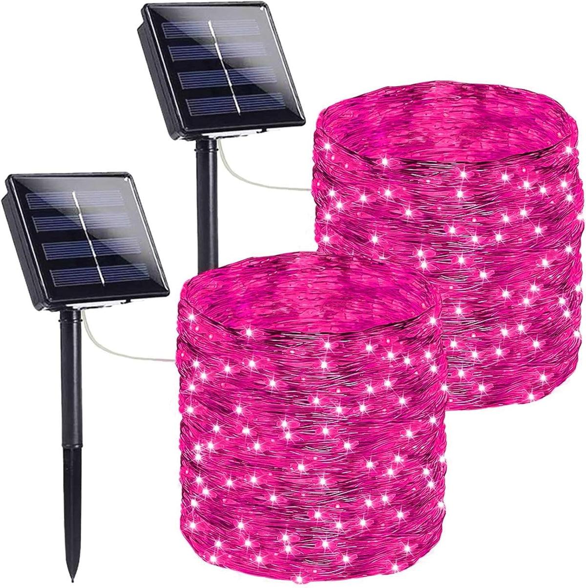 SANJICHA Pink Extra-Long Solar String Lights, 2-Pack 400 LED Solar Valentine Day Lights, Waterproof