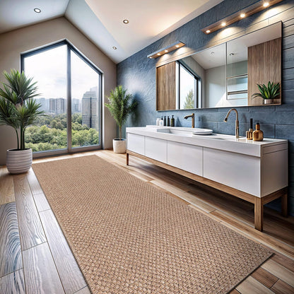 CAMILSON Easy Jute Rug 2x3, Indoor Outdoor Natural Color Farmhouse Area Rugs for Living Room and