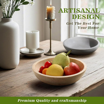 Marble Decorative Bowl for Kitchen Counter, Natural Travertine Serving Bowl with,Modern Display