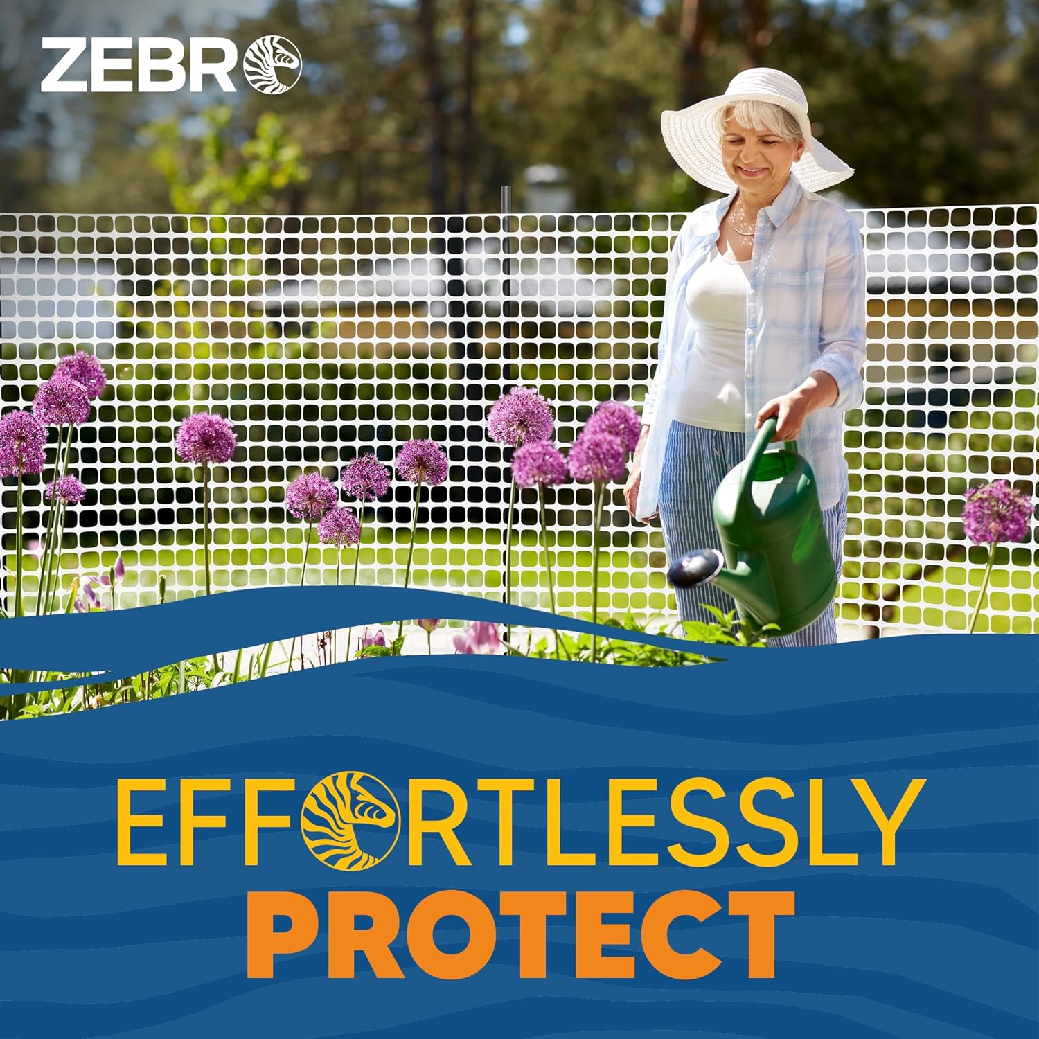 ZEBRO 4' x 100' White Plastic Garden Fence Roll – Light Duty Mesh Fencing for Temporary Fence