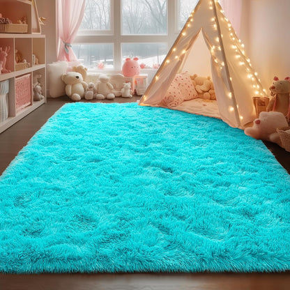 Rezutan Modern Shaggy Area Rug - Super Soft Fluffy Living Room Bedroom Rug for Kids Nursery