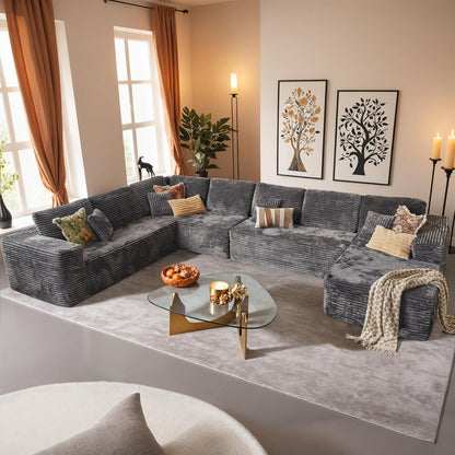 HOOOWOOO Cloud Sectional Couches for Living Room,Modular Sectional Sofa No Assembly,165X110 Inch