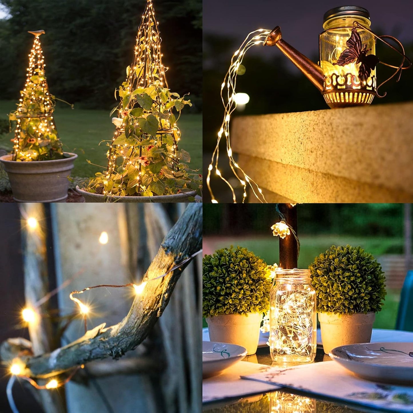 TW SHINE Warm White Solar String Lights Outdoor, Total 160 FT 480 LED Solar Powered Waterproof
