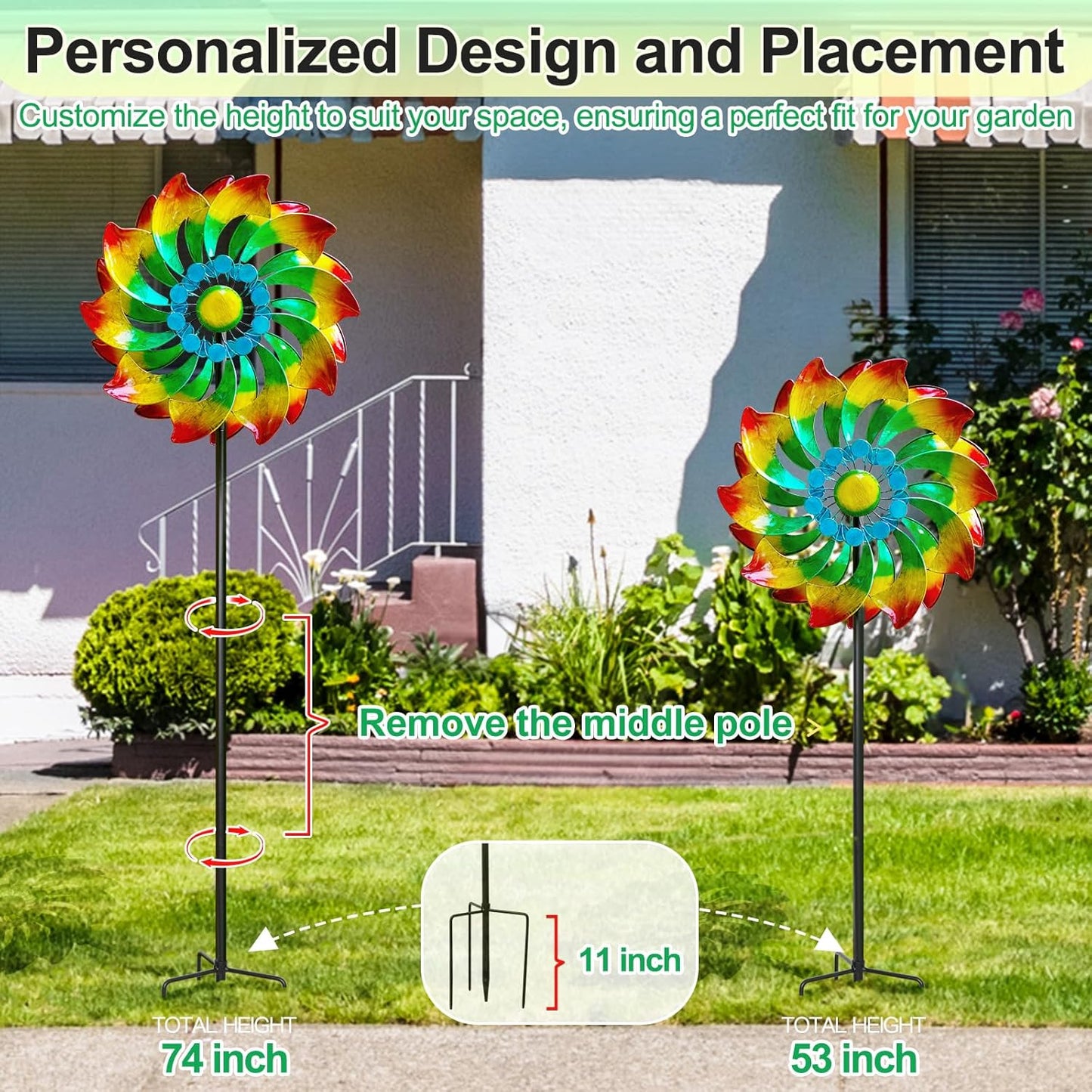Wind Spinner - Metal Large Wind Spinners Outdoor - Windmill for Yard and Garden, Gift for Family