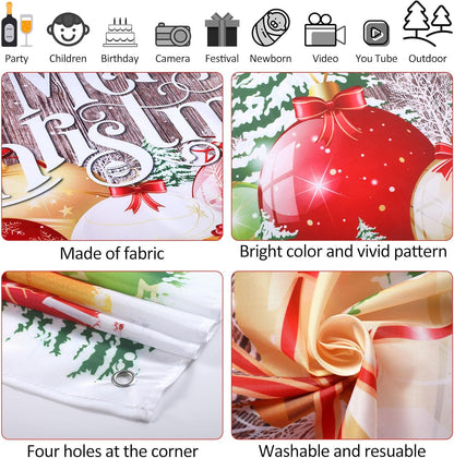 Irenare Christmas Backdrop Merry Christmas Banner Party Decoration Xmas Photography Background