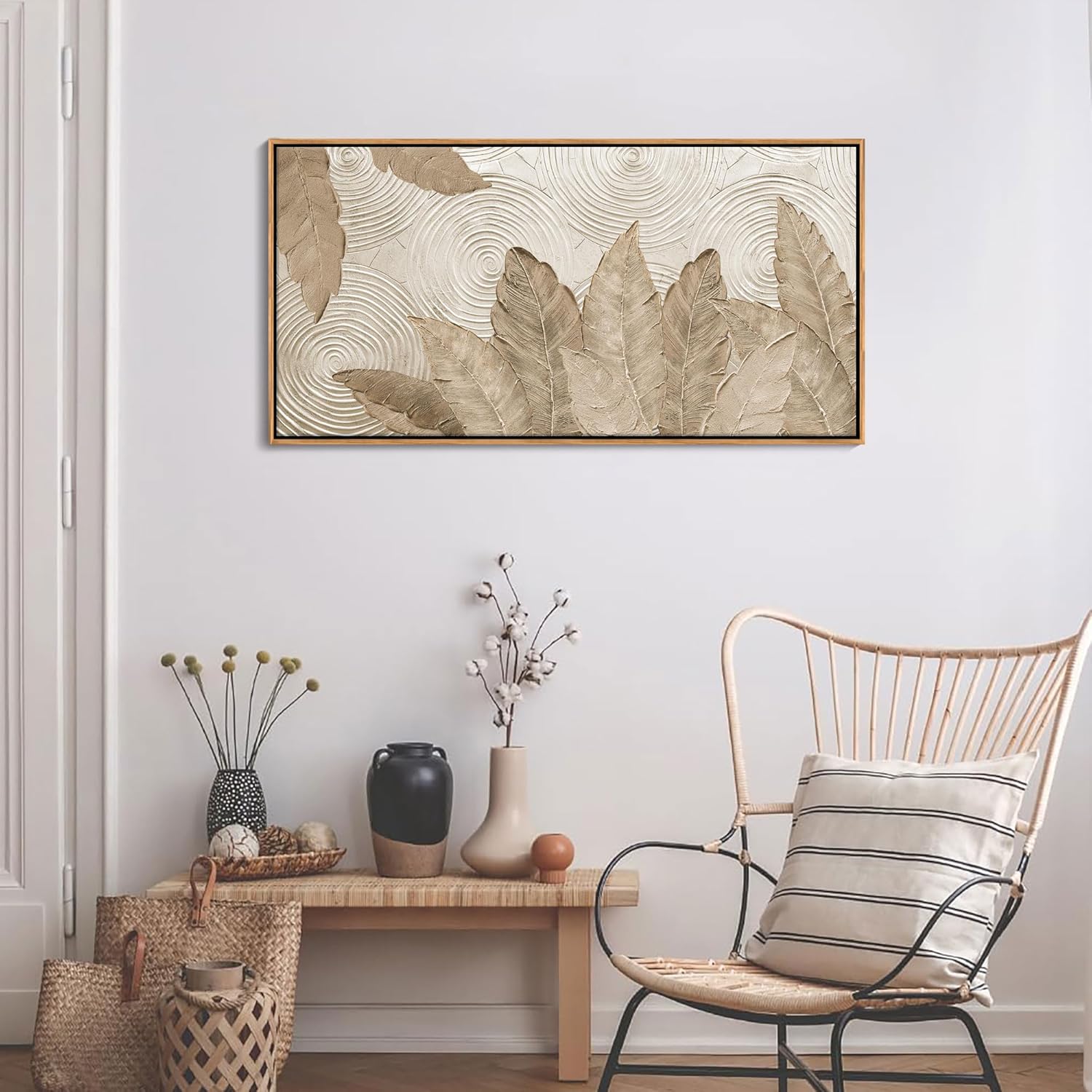 Minimalist & Modern Art for Bedroom Decor Framed Abstract Artwork for Walls Neutral & Contemporary