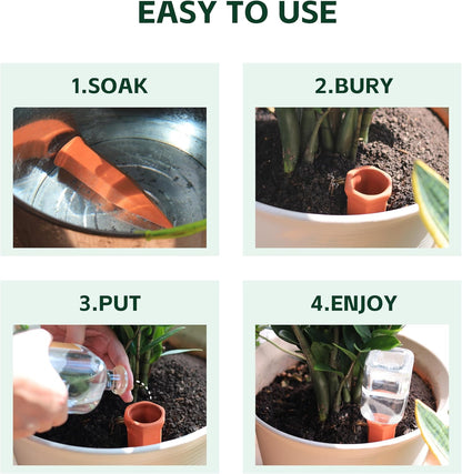 Wine Bottle Watering Spikes, Terracotta Watering Spikes for Out | Indoor Plants, Self Watering