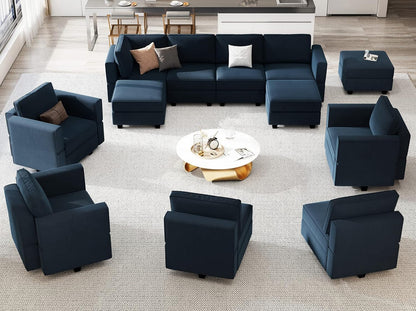 Belffin Modular Sectional Sofa with Storage Seats Velvet L Shaped Corner Couch Convertible