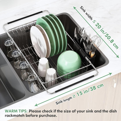 MAJALiS Dish Drying Rack in Sink - Small Dish Drainers for Kitchen Sink, Over The Sink Dish Racks