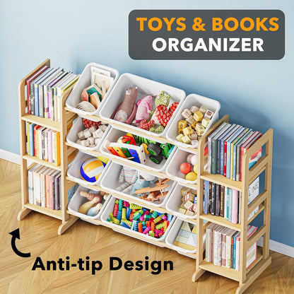 SpaceAid Toy Storage Organizer with 6 Shelves and 12 Bins, Toy Organizers Storage Bookshelf, Kids