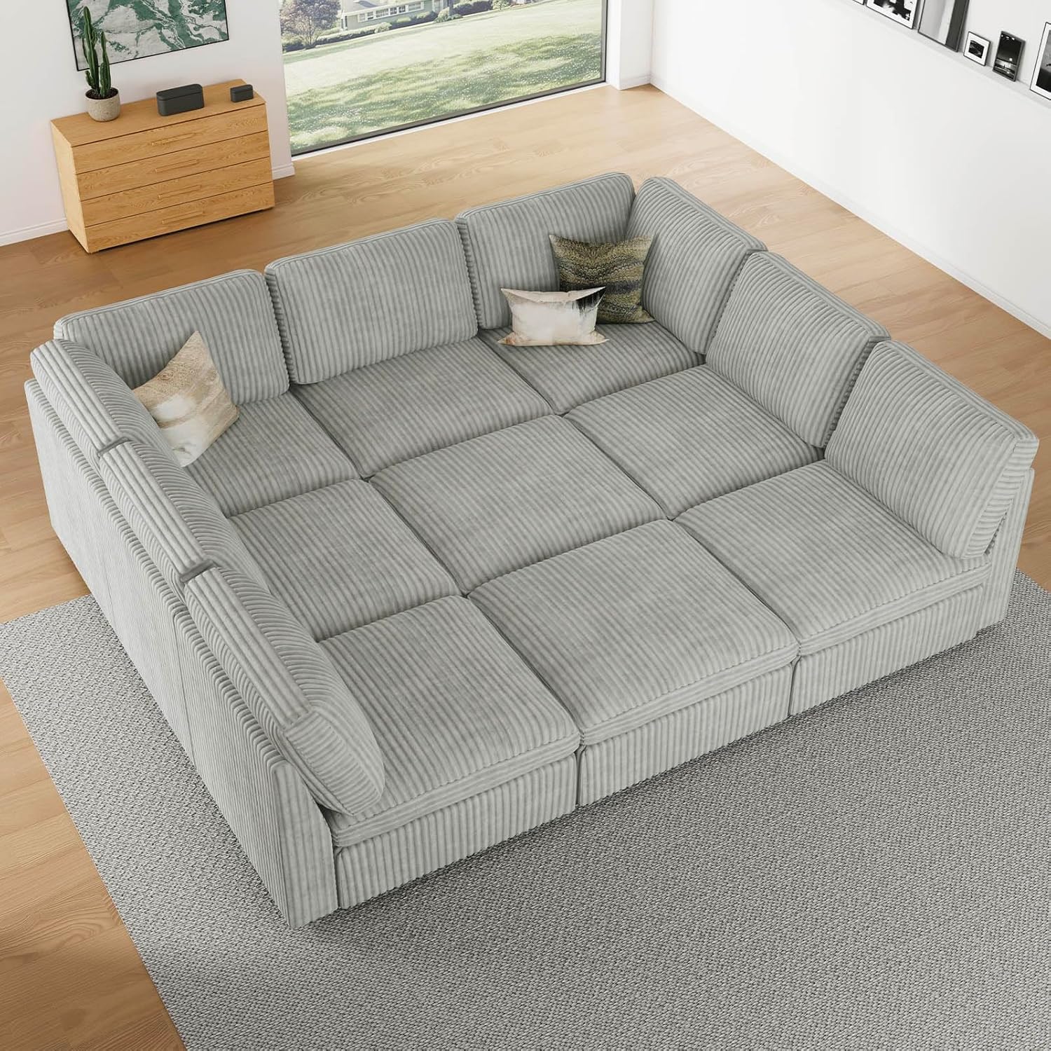Belffin Modular Sectional Sofa with Sleeper Sofa, Oversized Cloud Couch with Extra Deep Seat