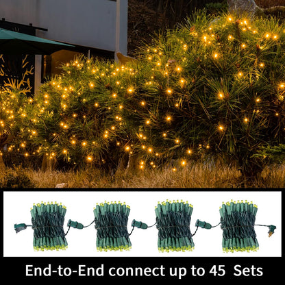 Yellow Wide Angle LED String Lights, 64.8 Ft 300 Count, Pack of 3 Strands 21.9 Ft 100 Lights UL