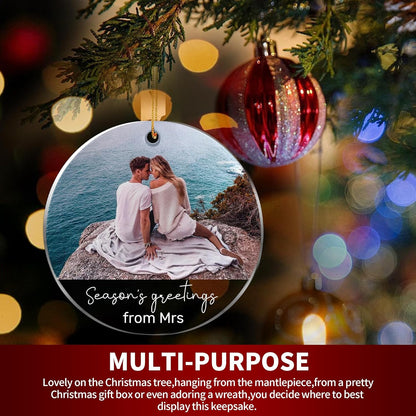 Personalized Christmas Ornaments, Custom Photo & Text 2025 Christmas Tree Ornament, Ideal for Xmas