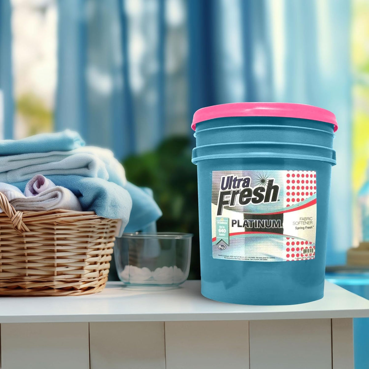 Ultra Fresh 5 Gallon Platinum Fabric Softener for All Machine Types, Liquid Laundry Softener, Up to