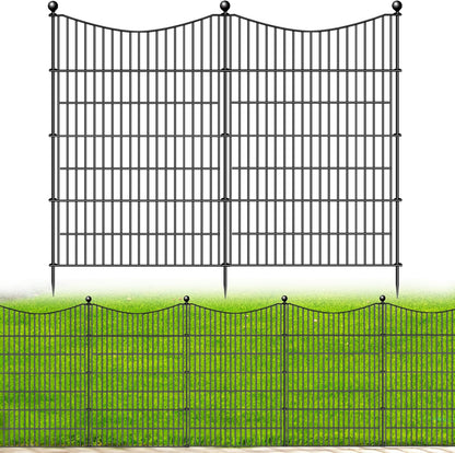 8 Panels No Dig Dog Fence Outdoor for Yard, 48 in(H) X 21 ft(L) Decorative Tall Garden Fence Animal
