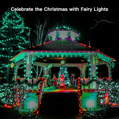 suddus Green Christmas Lights, 33ft 100 LED String Lights with Remote, Green Fairy Lights Battery