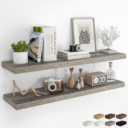 RICHFOCUS 48Inch Floating Shelves for Wall 2 Pack Shelves for Bedroom|Kitchen|Bathroom Wall Mounted