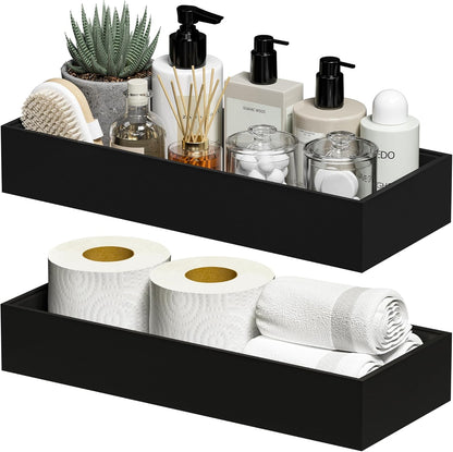 Kitchen Drawer Organizer Bins, Stackable Bamboo Drawer Organizer for Silverware, 2 Pcs Toilet Paper