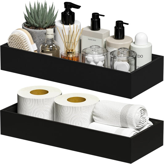 Kitchen Drawer Organizer Bins, Stackable Bamboo Drawer Organizer for Silverware, 2 Pcs Toilet Paper