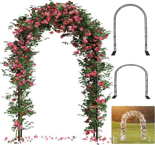 Thickened Rustproof Garden Arch, Wedding Arch- 4.6 * 7.8 or 6.4 * 7.5Ft, Easy to Assemble, Long