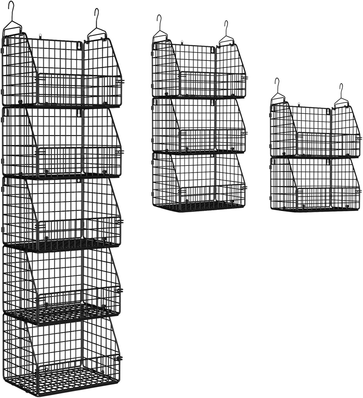 Stackable Wire Storage Baskets for Kitchen Closet Pantry, Hanging Closet Organizers Storage Shelves