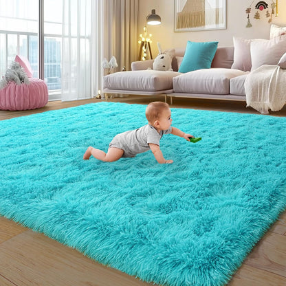 Rezutan Modern Shaggy Area Rug - Super Soft Fluffy Living Room Bedroom Rug for Kids Nursery