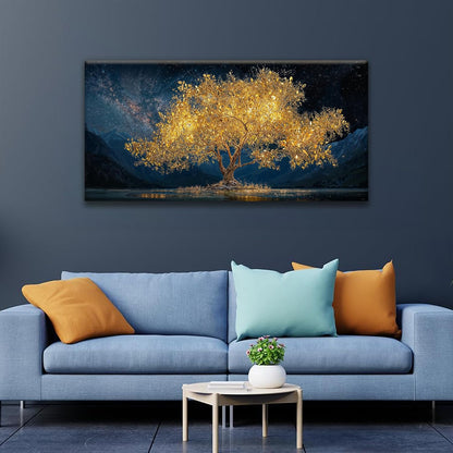 Wall Art For Living Room Gold Tree Of Life Landscape Print Painting Modern Canvas Art Wall Decor