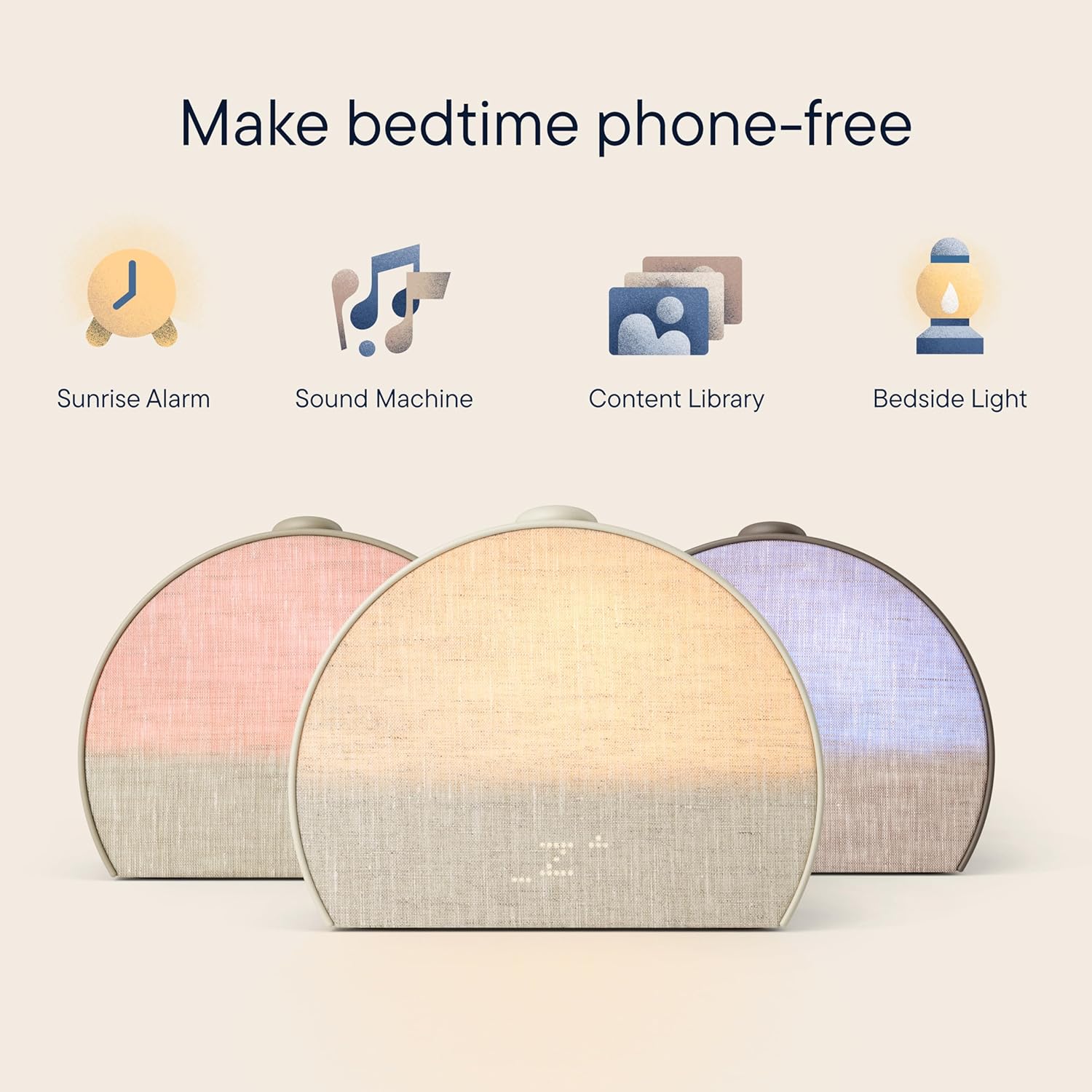 Hatch Restore 3 Sunrise Alarm Clock, Sound Machine, Smart Light (Putty) - White Noise, Screen-Free