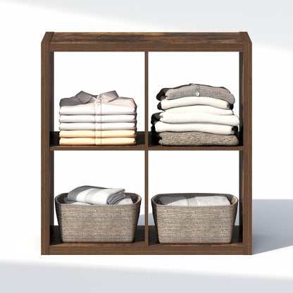 Furinno Cubic Extra Thick 4-Cube Closet Organizers and Storage, Amber Pine