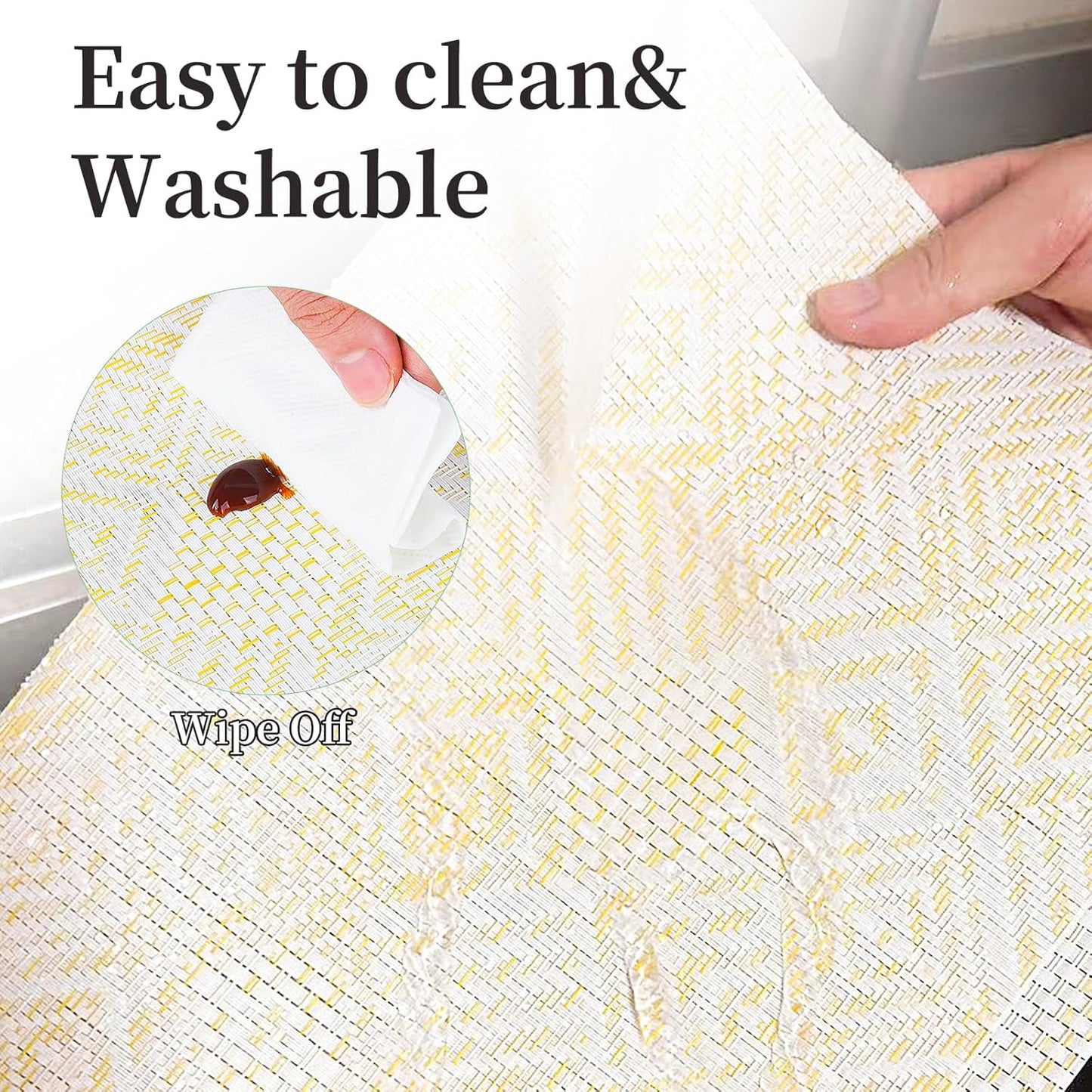 Vinyl Plastic Placemats Set of 6 Washable Heat Resistant Non-Slip Elegant Indoor Outdoor Kitchen