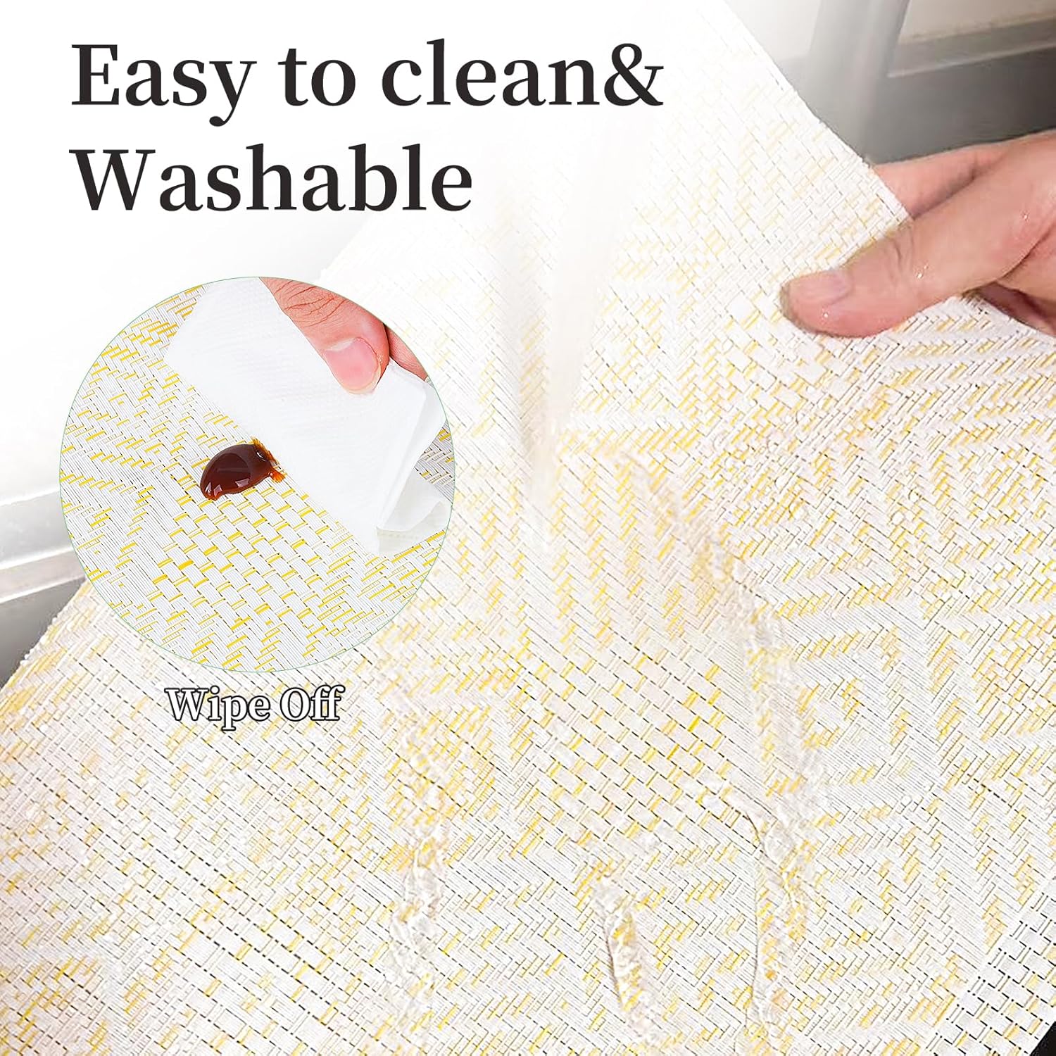 Vinyl Plastic Placemats Set of 6 Washable Heat Resistant Non-Slip Elegant Indoor Outdoor Kitchen