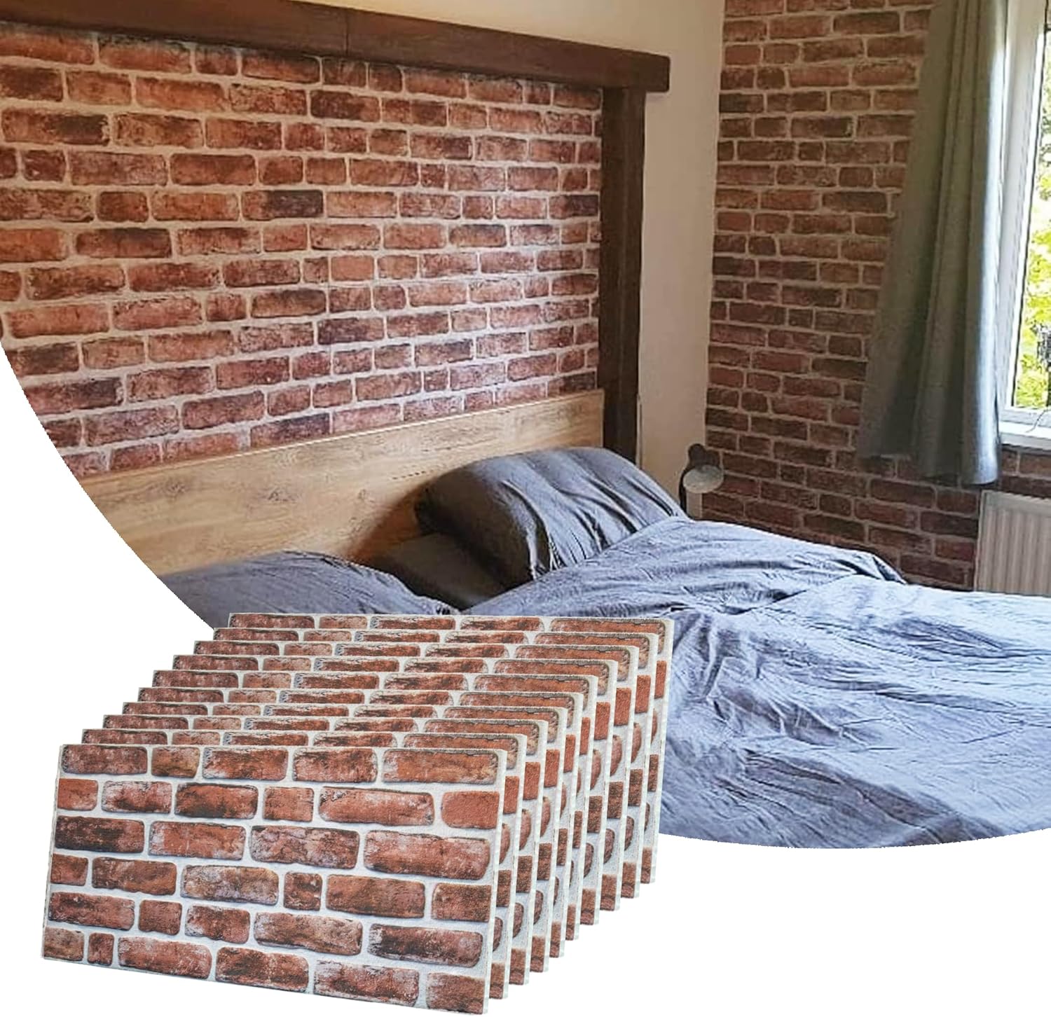 Dundee Deco 3D Wall Panels Faux Brick - Cladding, Mahogany Stone Look Wall Paneling, Styrofoam