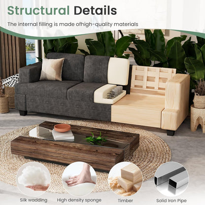 Sofa Couch, 3 Piece Set Comfy Sofa, 2 Loveseat & 3 Seater Sofa with Deep Seats for Living Room
