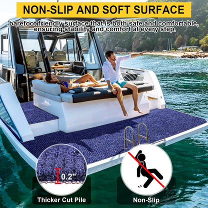 Marine Carpet,6 FT x 18 FT Deep Blue Indoor Outdoor Carpet 0.2" Thick Boat Carpet with Water-Proof