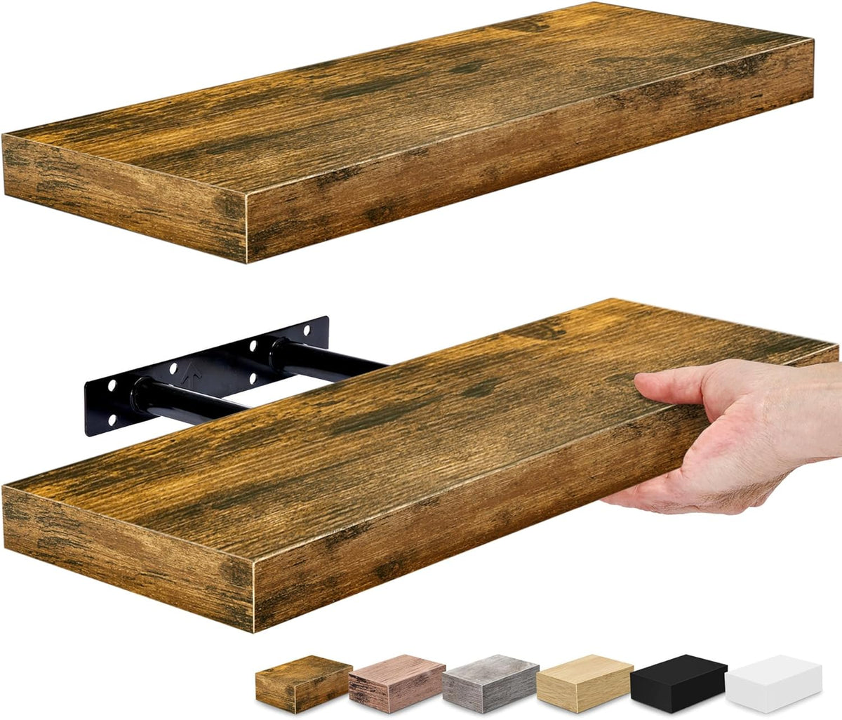Sorbus Floating Shelves for Wall, Bathroom Shelves Wall Mounted for Kitchen, Bedroom, Bathroom
