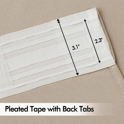 MIULEE Taupe Back Tab Blackout Curtains 120 Inch Long 2 Panels Set for Bedroom, Rod Pocket/Pinch
