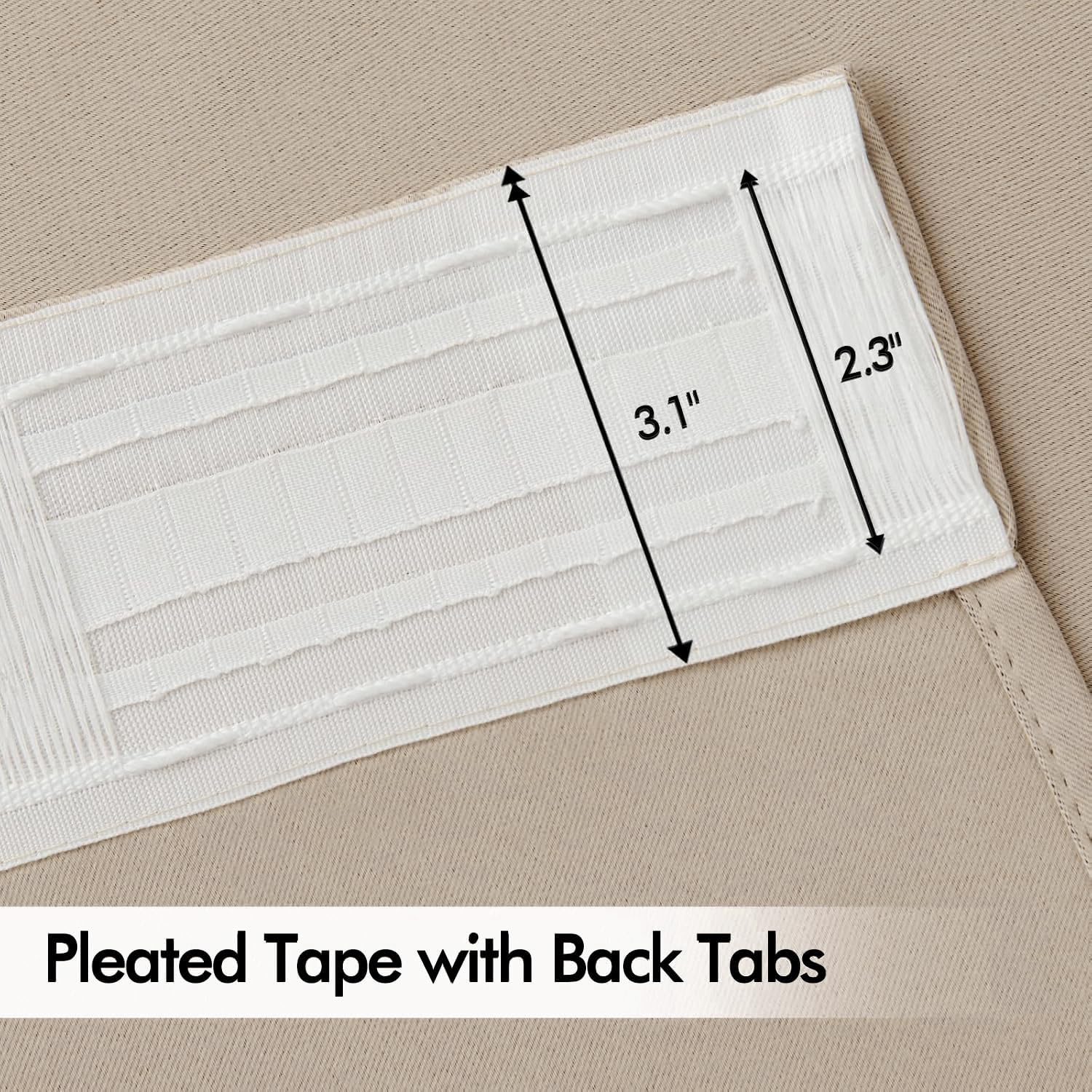 MIULEE Taupe Back Tab Blackout Curtains 84 Inch Length 2 Panels Set for Living Room Bedroom