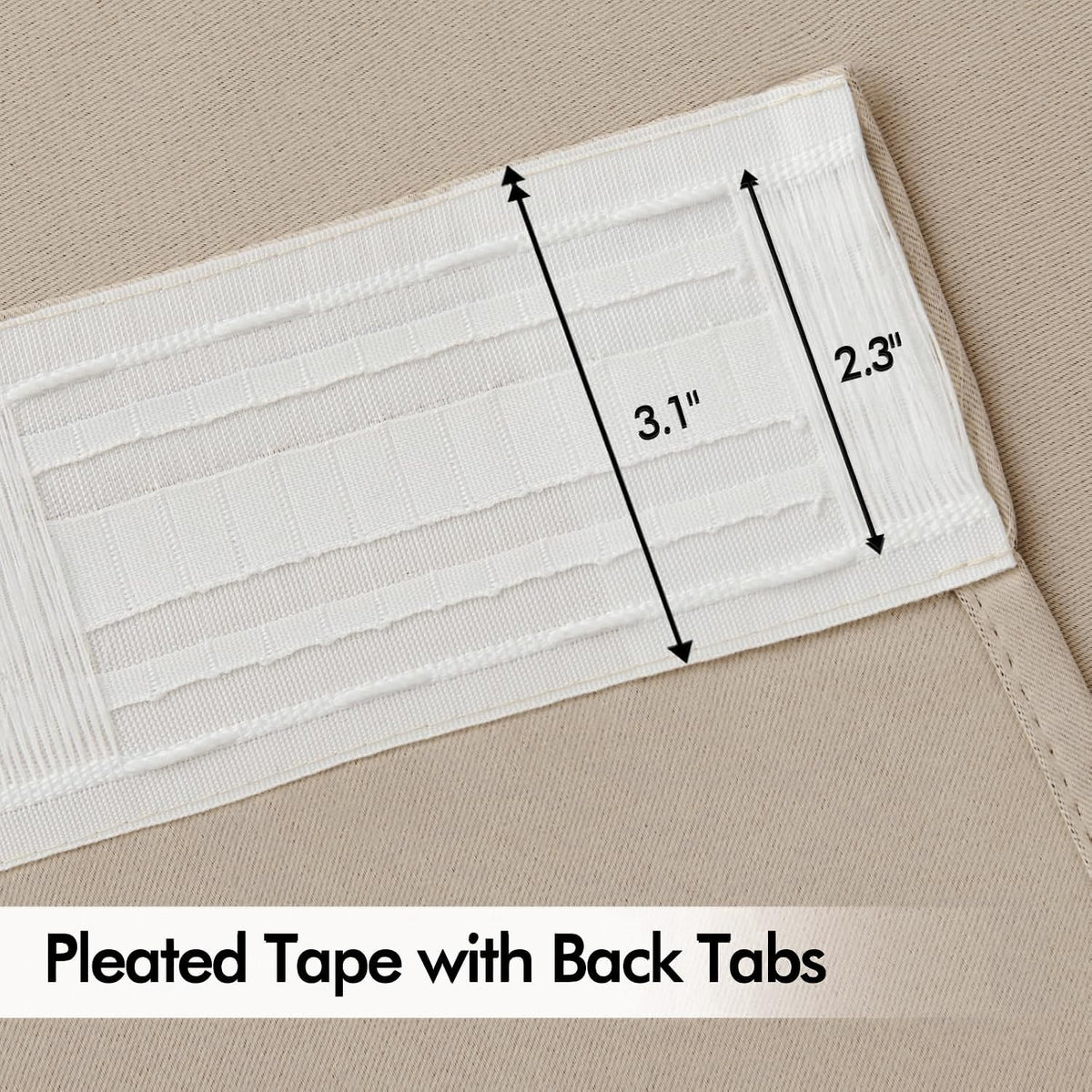MIULEE Taupe Back Tab Blackout Curtains 72 Inches Long 2 Panels Set for Living Room Bedroom