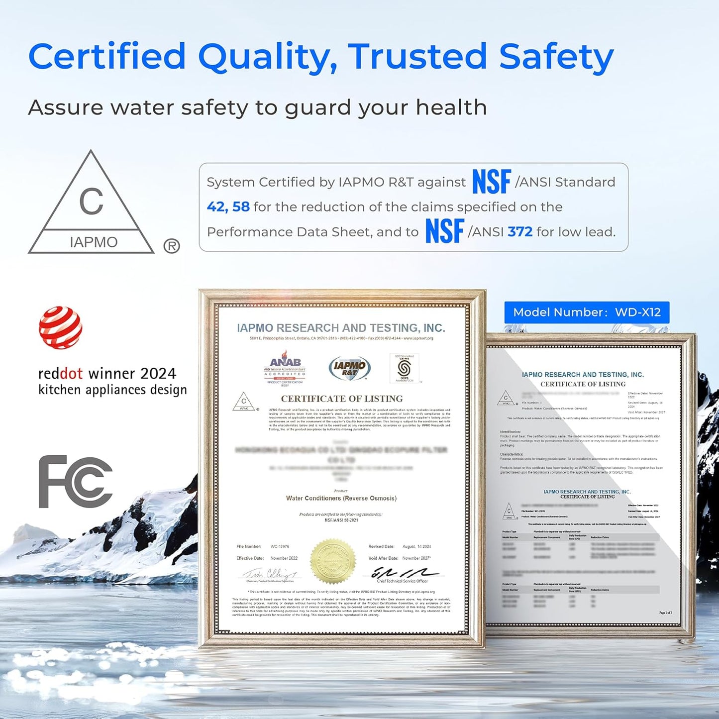Waterdrop X12-Alkaline Mineral pH+ Reverse Osmosis System, NSF/ANSI 42&58&372 Certified, 1200 GPD