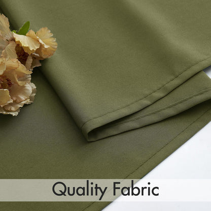 MIULEE Olive Green Privacy Sheer Curtains That Let Light in 90 Inches Long Non-See-Through Semi