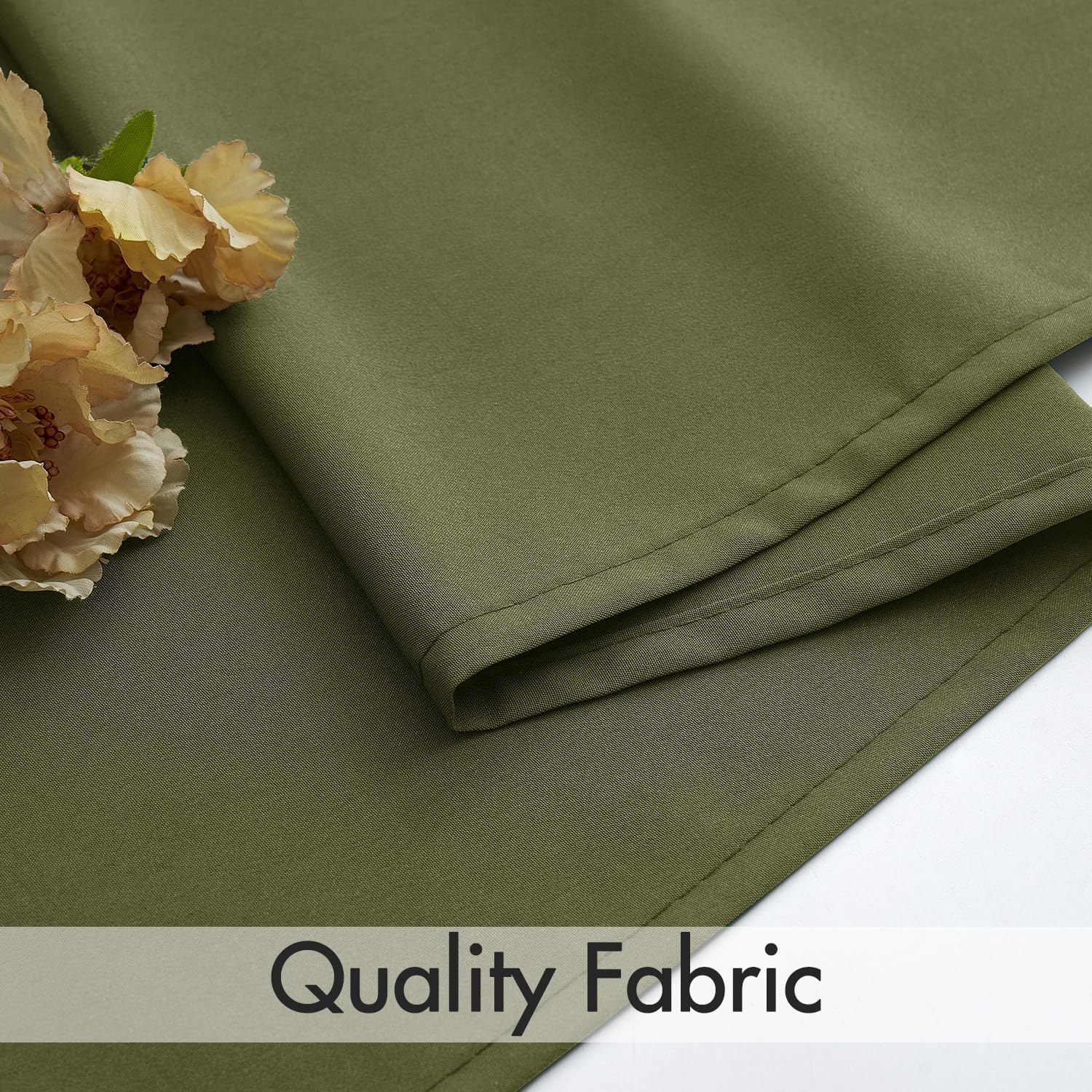 MIULEE Olive Green Privacy Sheer Curtains That Let Light in 84 Inches Long Non-See-Through Semi