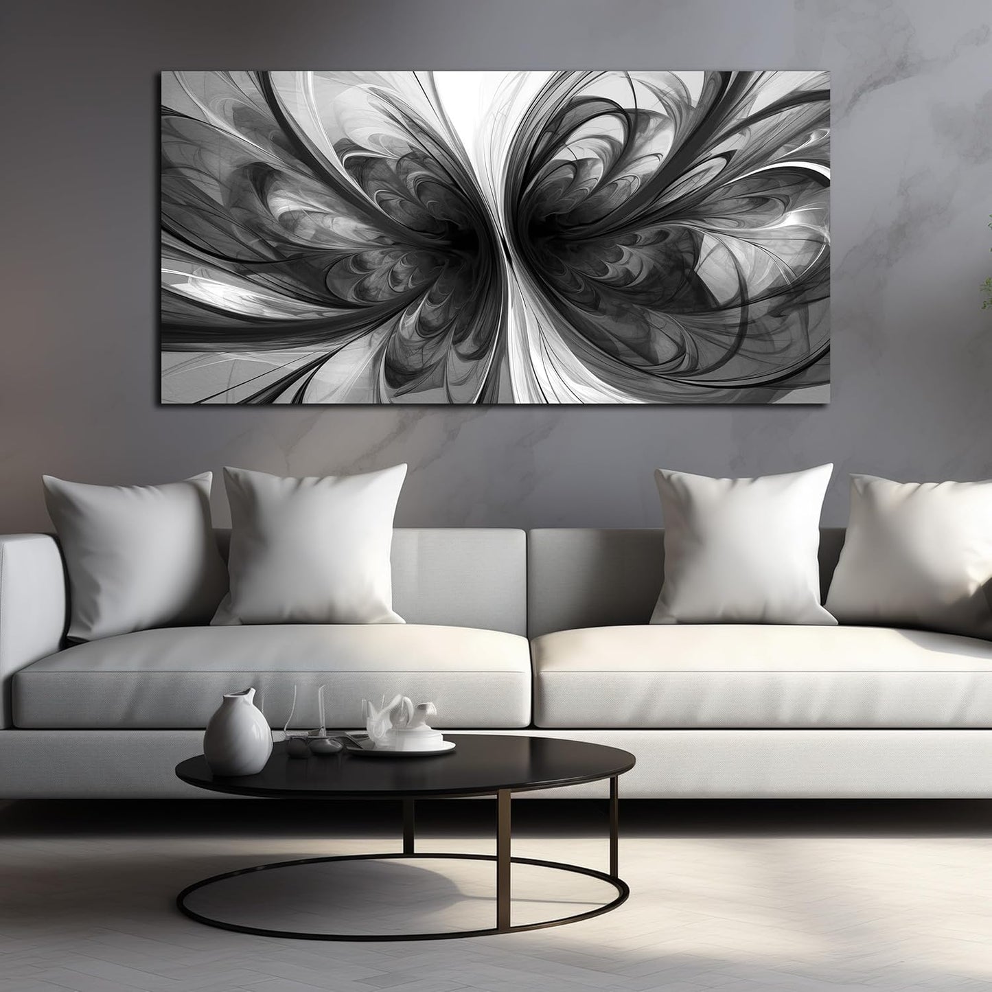 Large Abstract Canvas Wall Art Living Room Black Art Wall Decor for Office Teenage Boy Room Decor