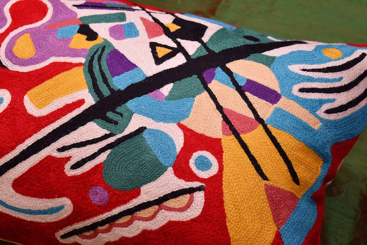 Lumbar Kandinsky Red Abstract Pillow Cover Modern Throw Pillowcase Modern Chair Cushion Red