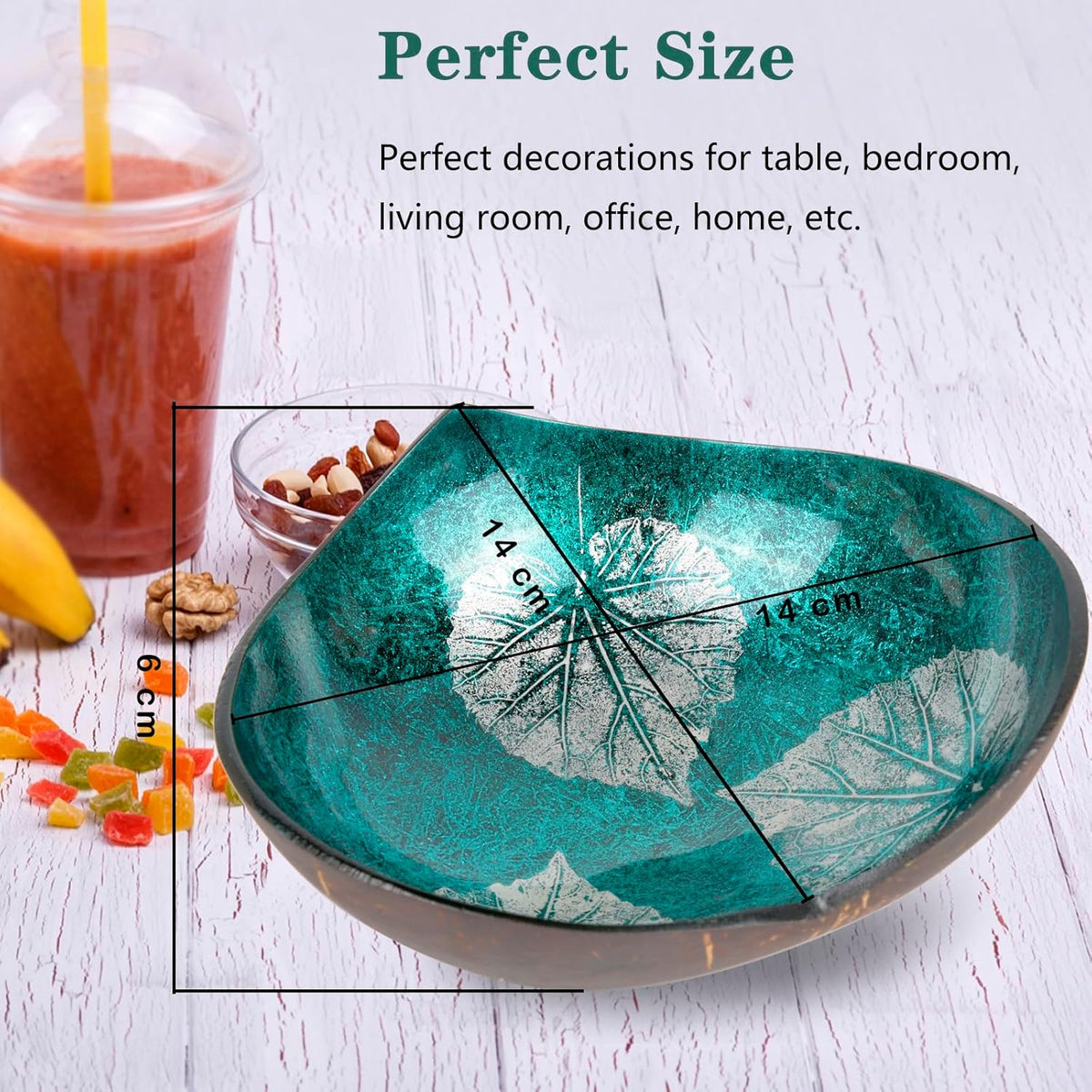 Coconut Bowls Decorative Candy Dish - Heart Acai Bowl, Natural Wooden Candy Dish, Key Bowl Holder